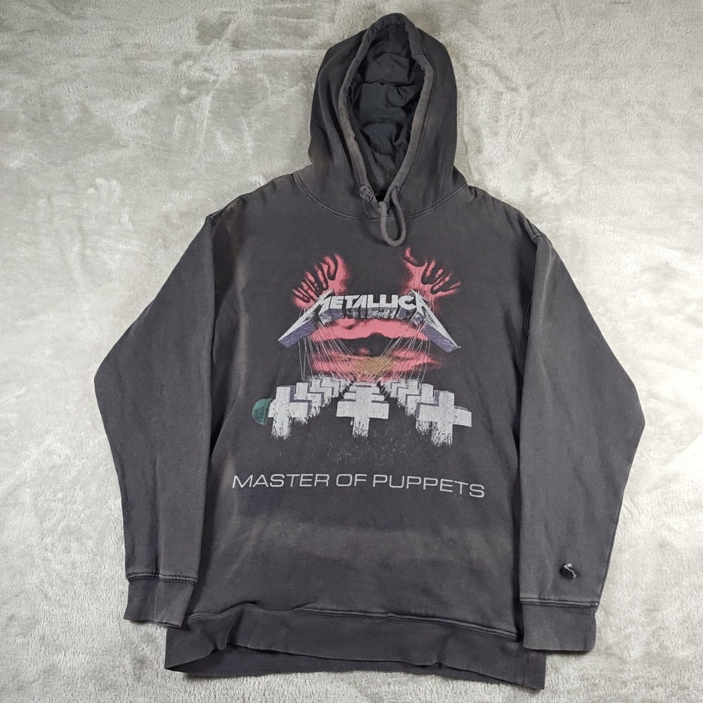Vintage Metallica Hoodie Men Small Master of Puppets Heavy Metal Y2K Distressed